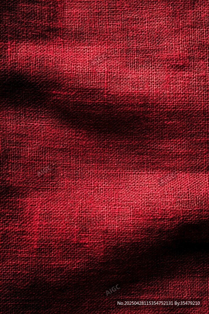 酒紅色褶皺織物紋理