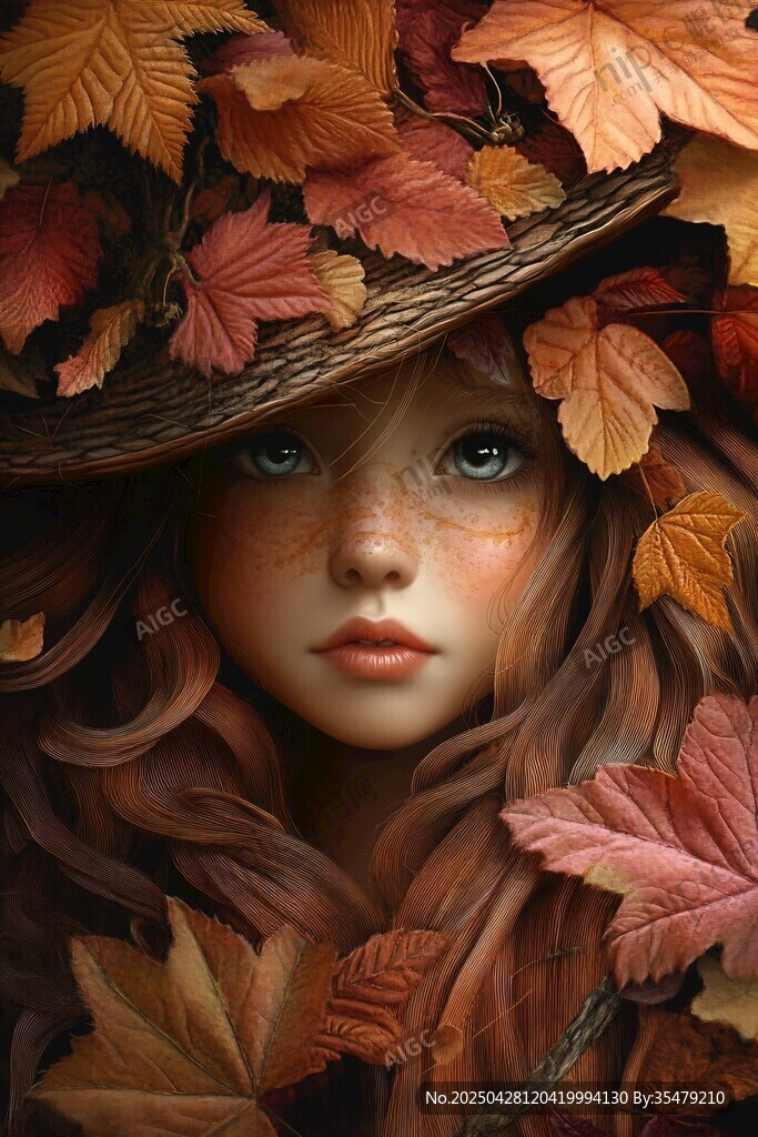 秋日葉間少女的夢幻模樣