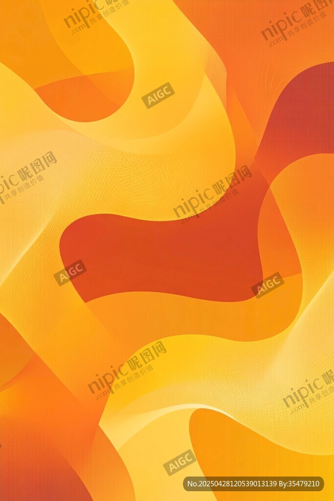 橙黃動感抽象流體背景圖