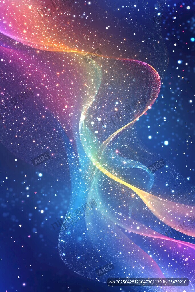 夢(mèng)幻炫彩星空流光背景圖