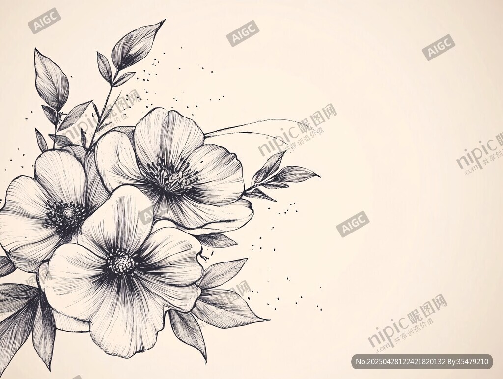 手繪花卉圖案