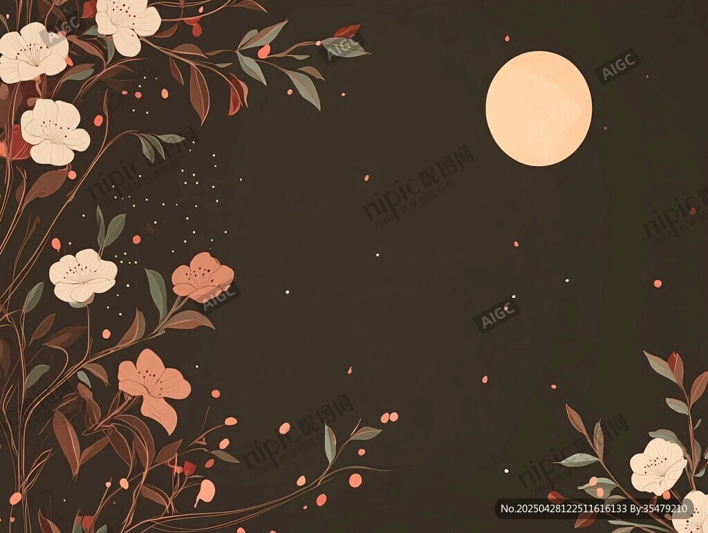 月夜繁花圖
