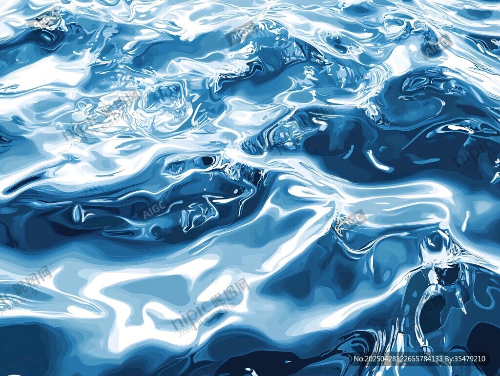 波光粼粼的藍色水面
