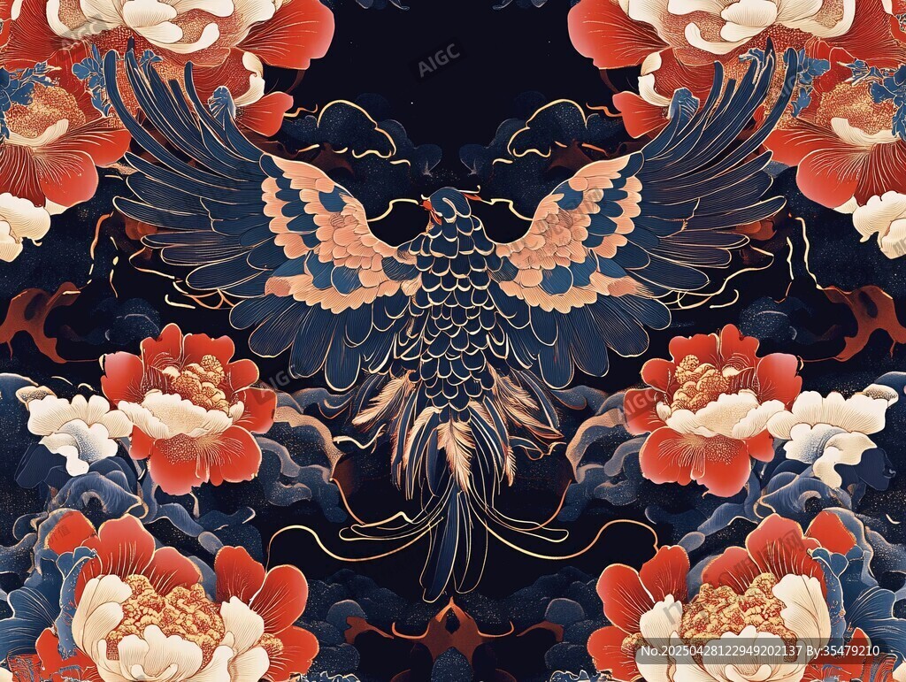 鳳凰牡丹圖 中式典雅風(fēng)