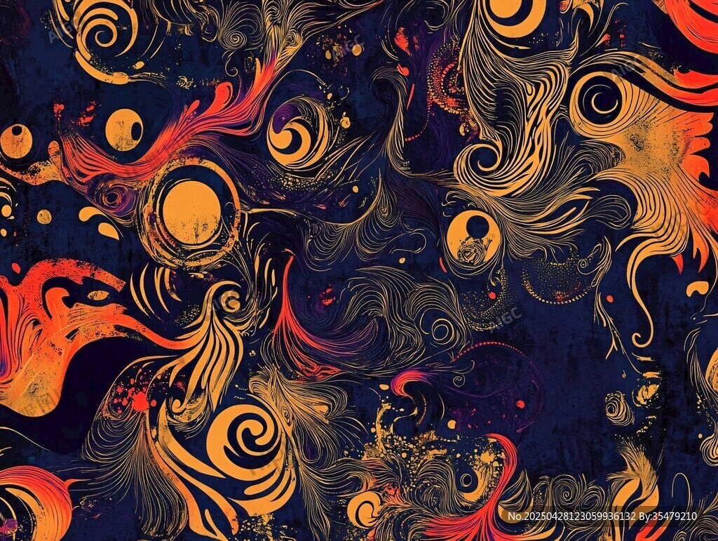 神秘炫彩抽象藝術圖案