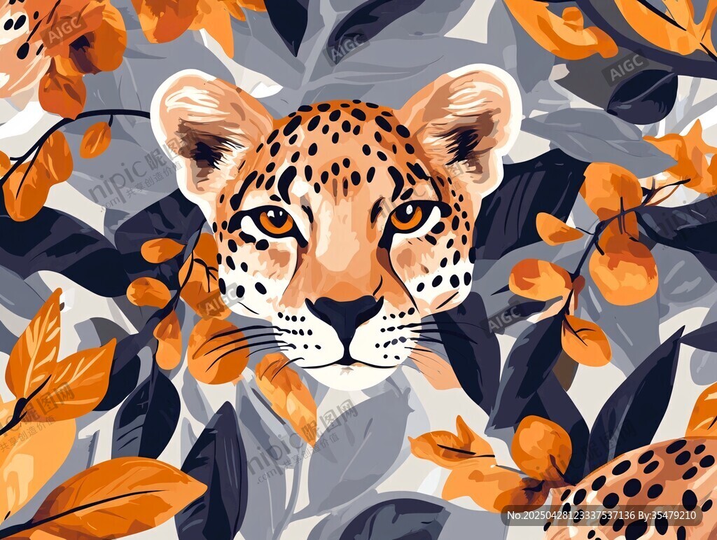 豹與秋葉的夢(mèng)幻圖案