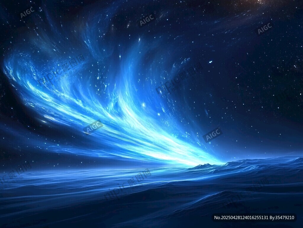 夢(mèng)幻藍(lán)色星空海洋景觀