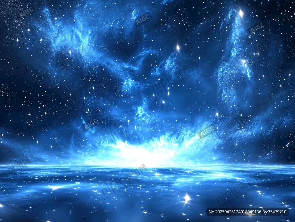 夢(mèng)幻藍(lán)色星空宇宙景象