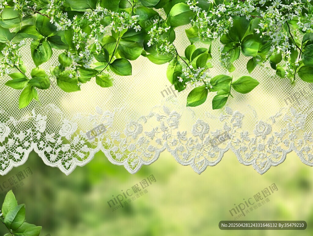綠葉蕾絲邊 清新自然風(fēng)