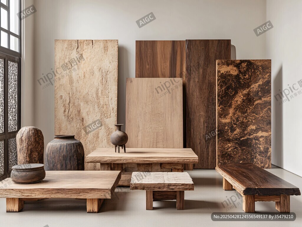 多樣木質(zhì)家具與裝飾擺件