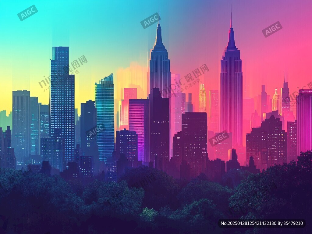 夢(mèng)幻都市天際線夜景