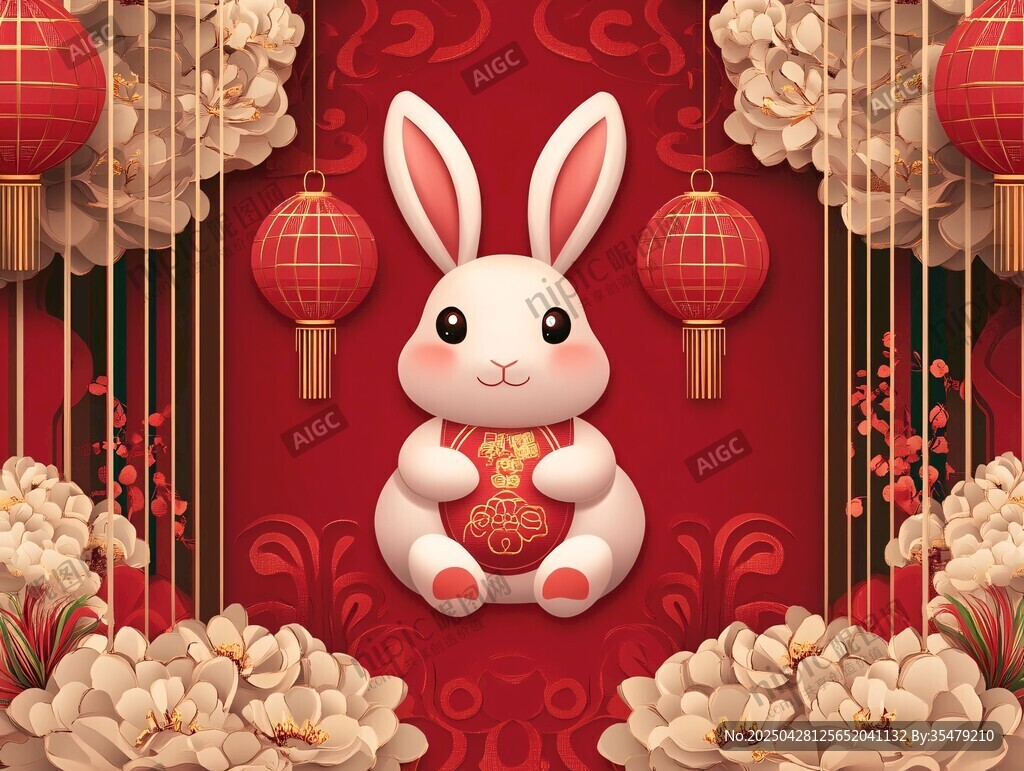 兔年賀歲 喜慶吉祥畫面