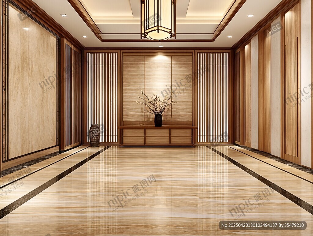 中式典雅大廳室內(nèi)設(shè)計