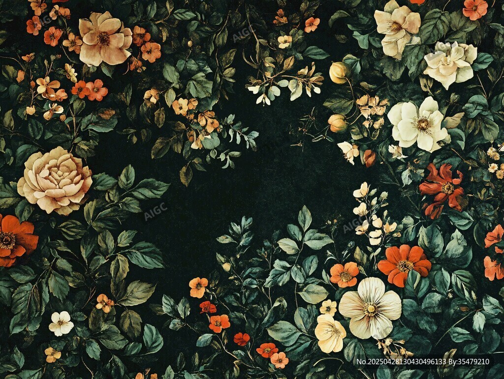 復(fù)古繁花背景圖
