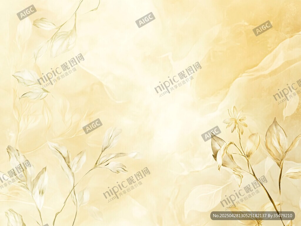 淡雅金枝花卉背景圖