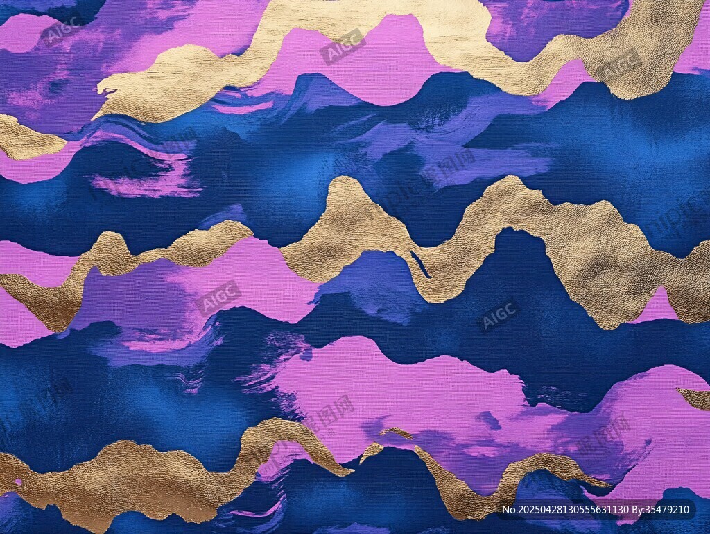 夢幻漸變色彩抽象波浪圖案