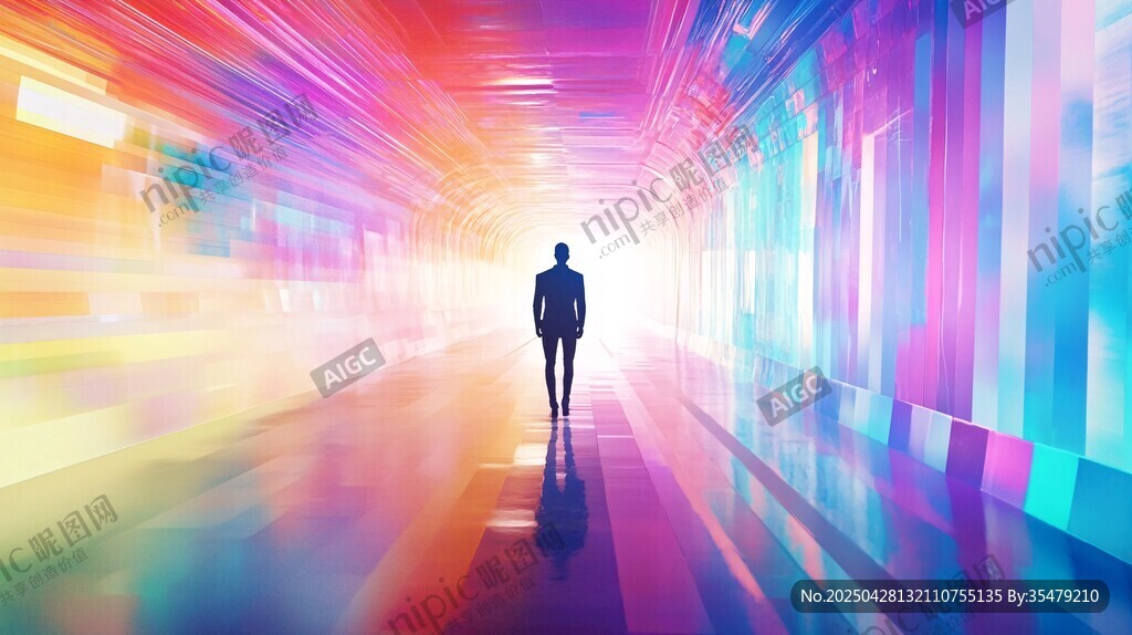 邁向未來之光的獨行身影