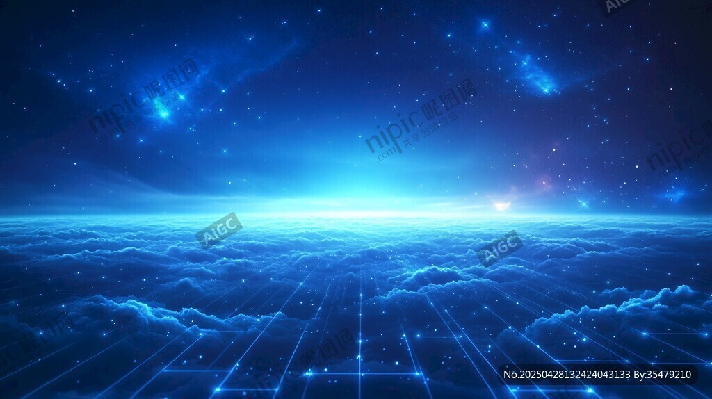 夢幻星空下的科技云海