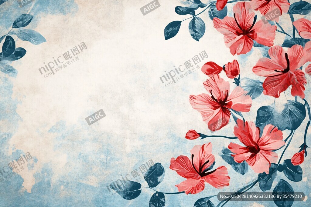 手繪花卉背景圖