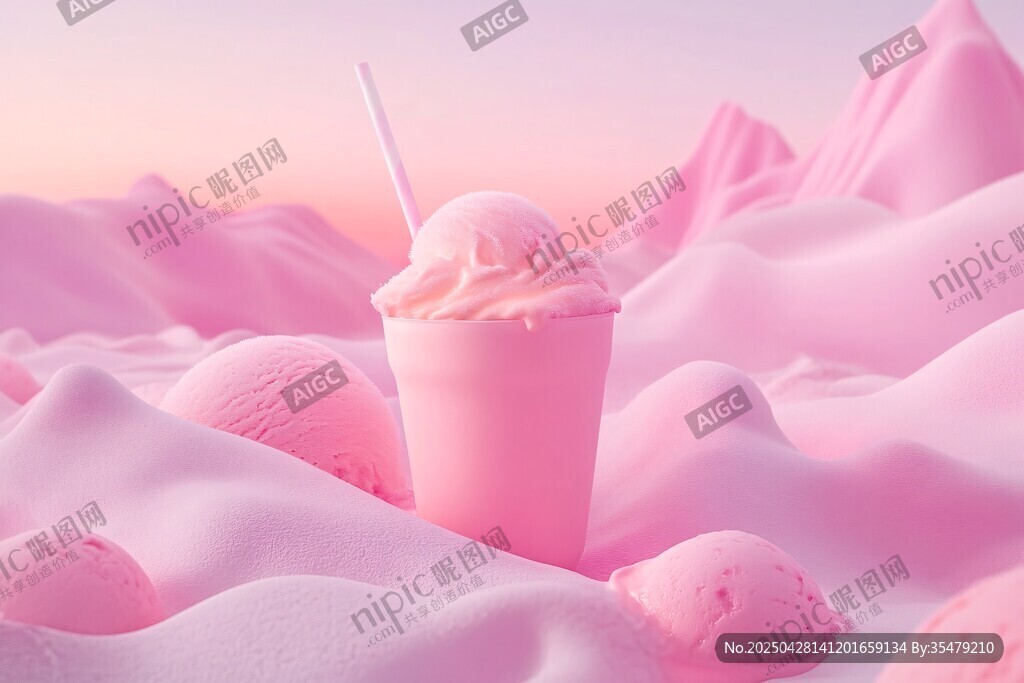 夢(mèng)幻粉色冰淇淋的甜蜜世界