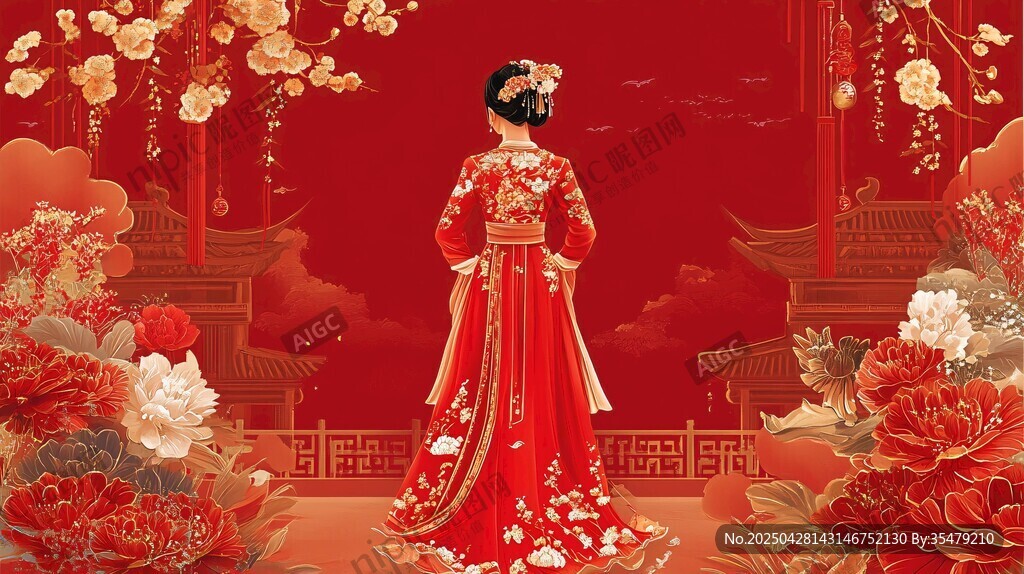 古典中式新娘 繁花簇擁