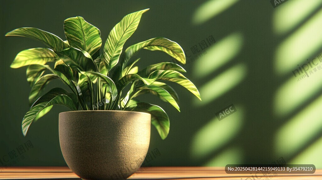 室內綠植盆栽 光影中的生機