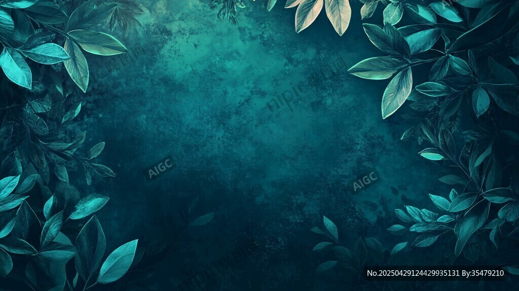夢(mèng)幻綠葉背景紋理圖