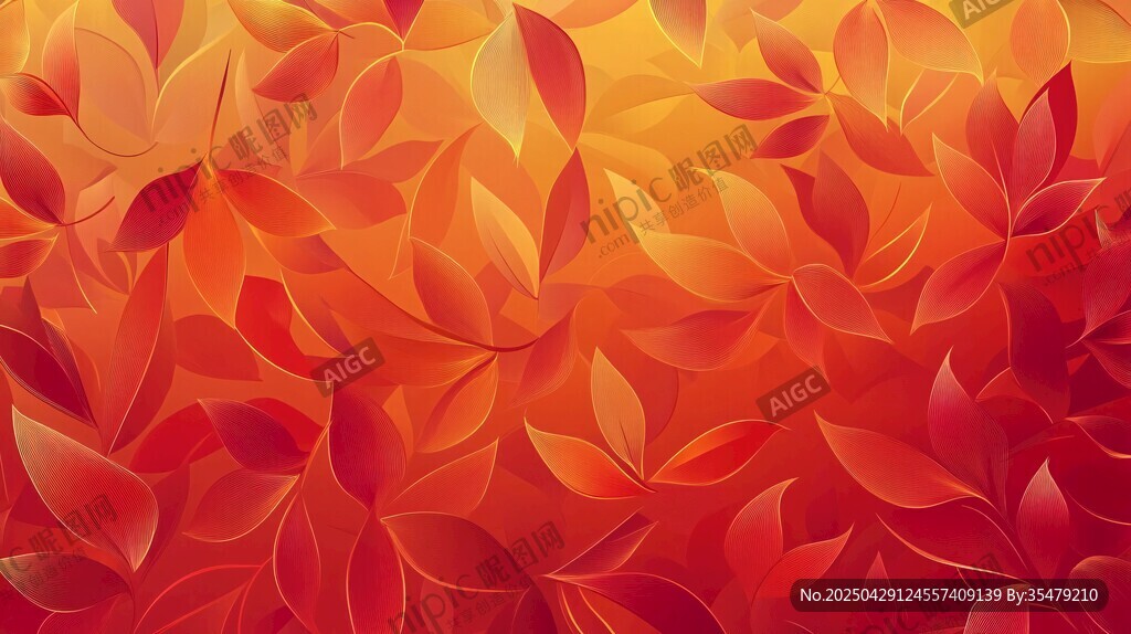 秋日紅葉夢幻背景圖