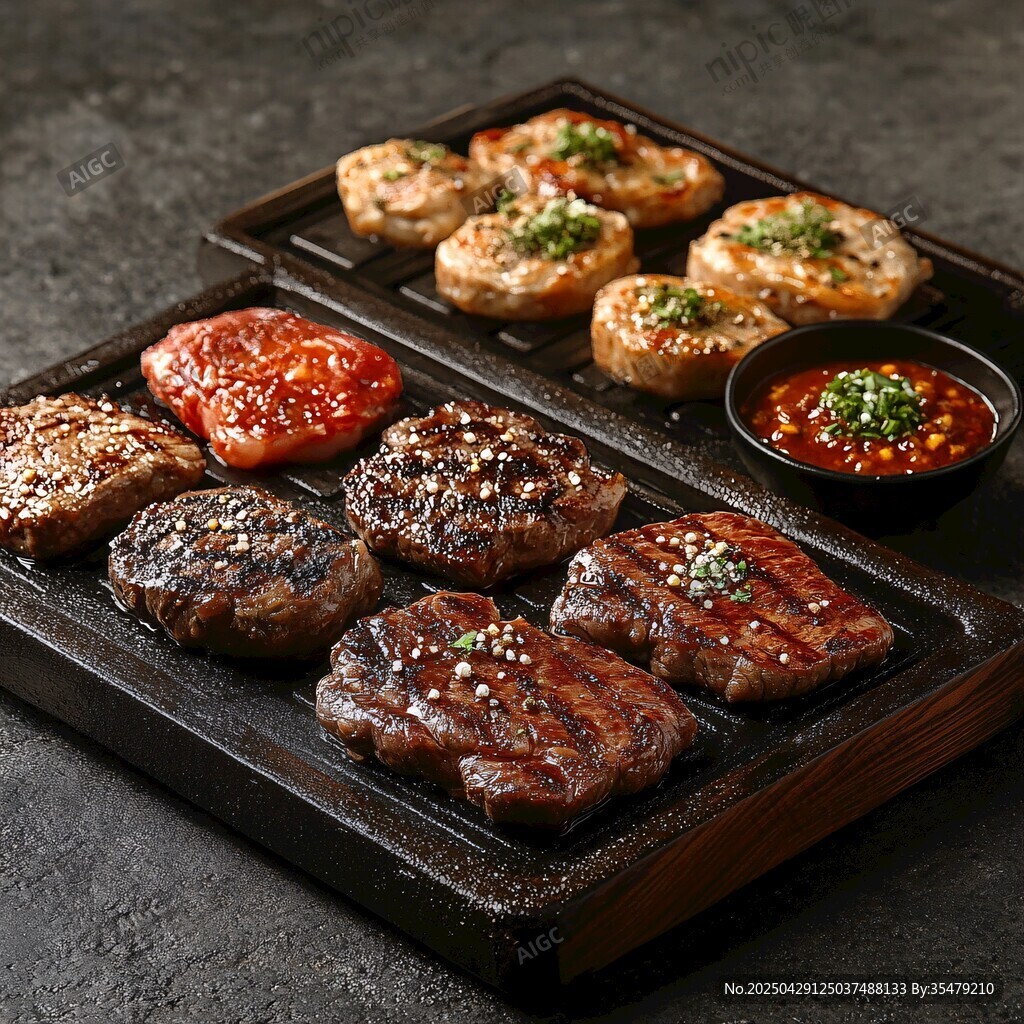 美味牛排與特色餅類拼盤