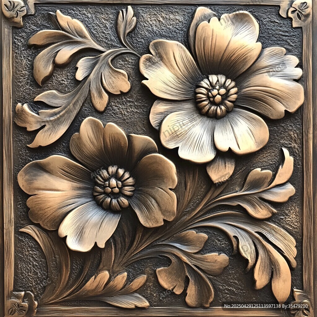 金屬雕花飾板 精美花卉圖案