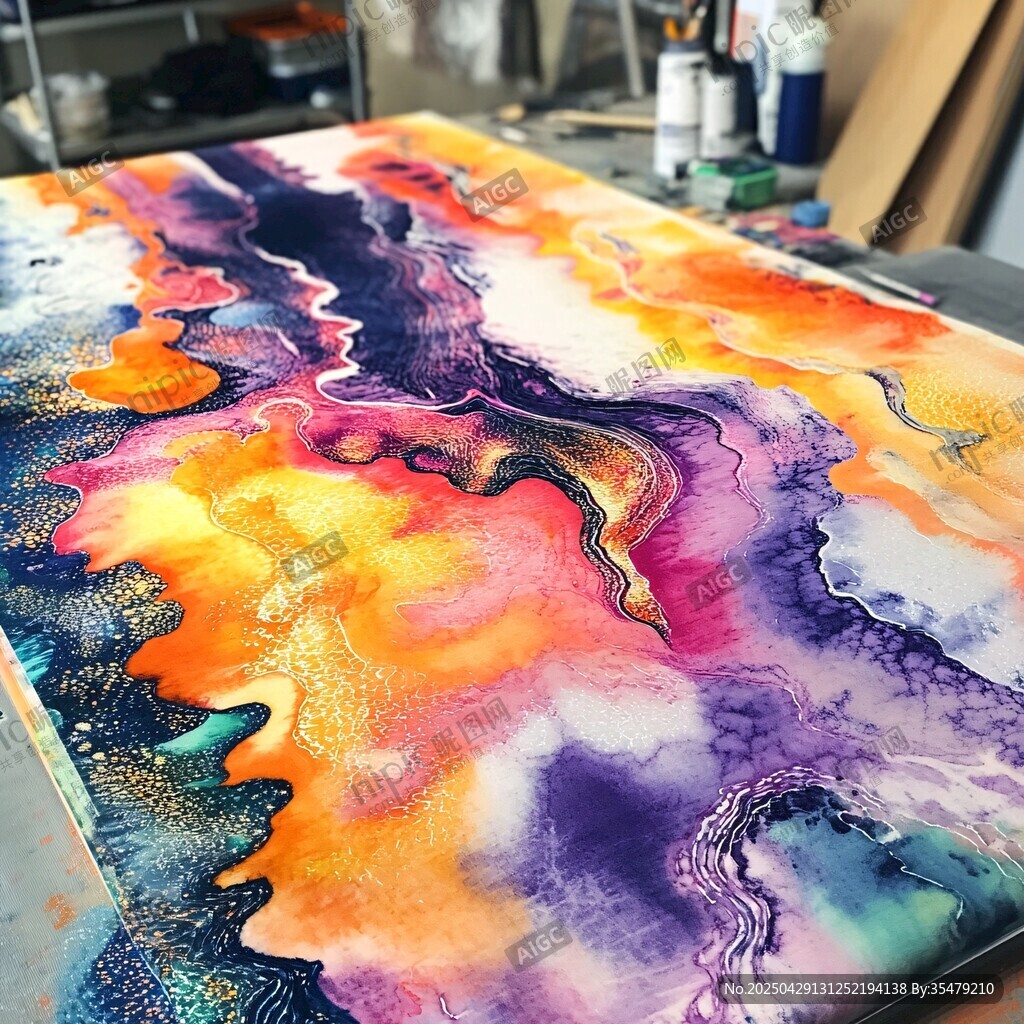絢麗流體藝術(shù)畫作展示