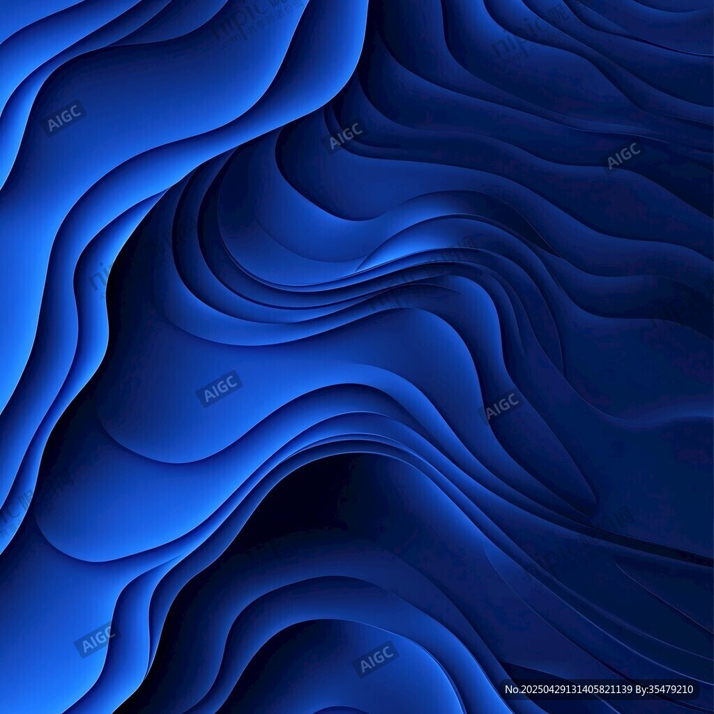 藍色立體波浪紋理背景