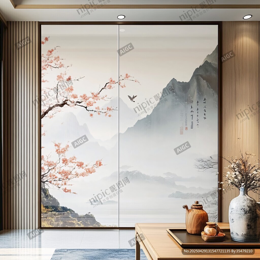 中式山水移門 雅致茶室風