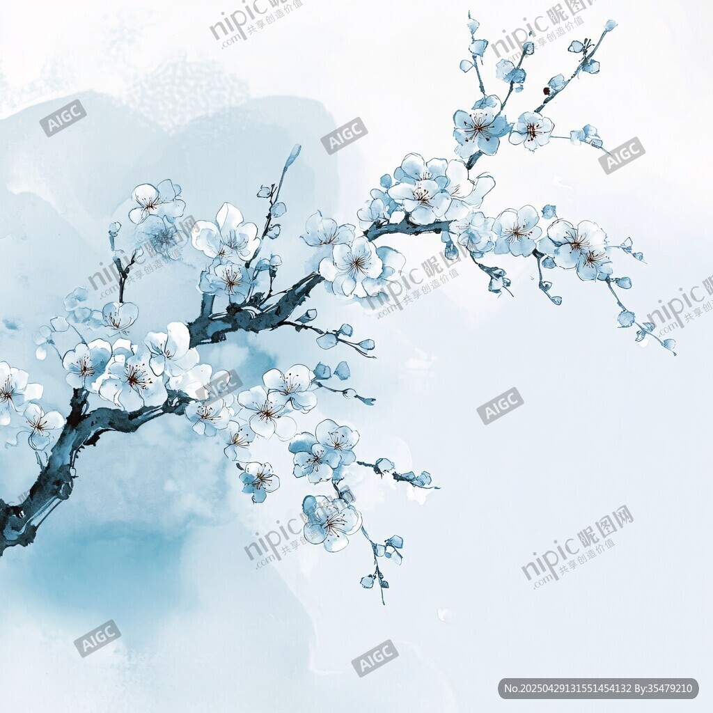 水墨梅花枝頭俏