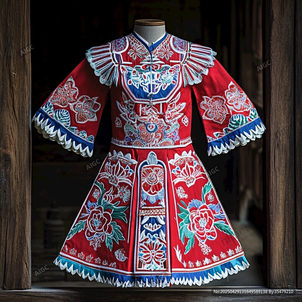 傳統(tǒng)中式刺繡兒童戲服