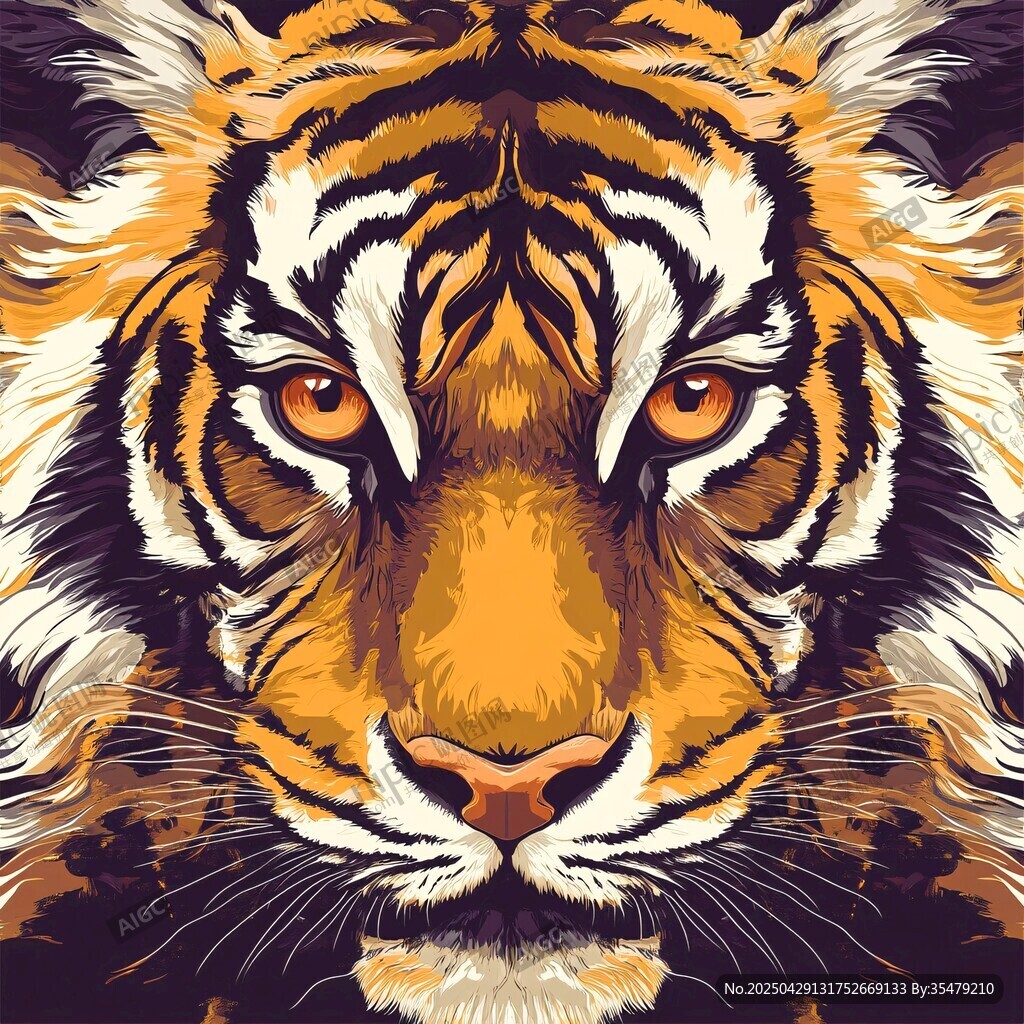 霸氣虎首插畫