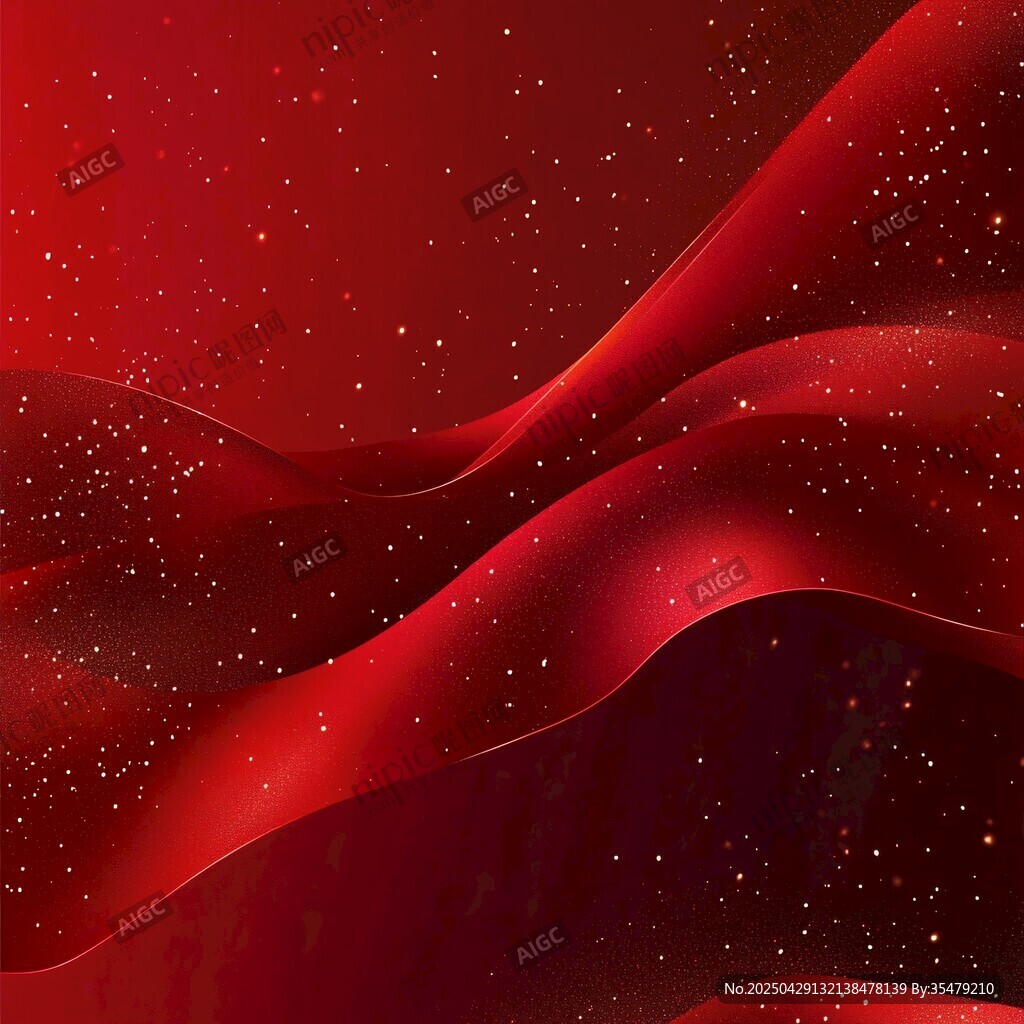紅色飄帶閃耀背景圖