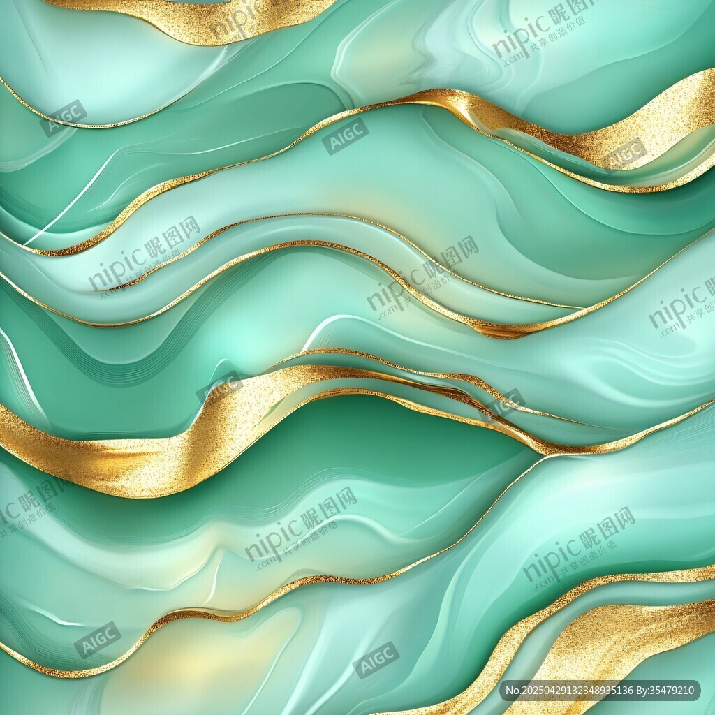 青金交織的流動紋理背景