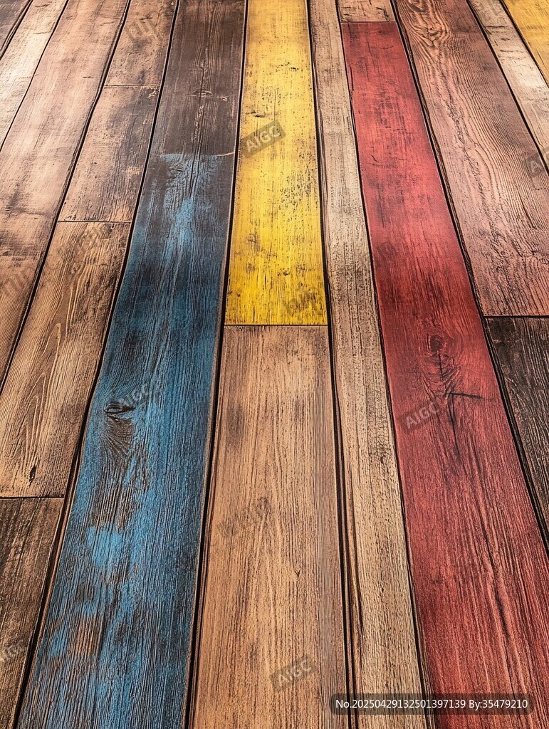 多彩拼接木地板紋理展示