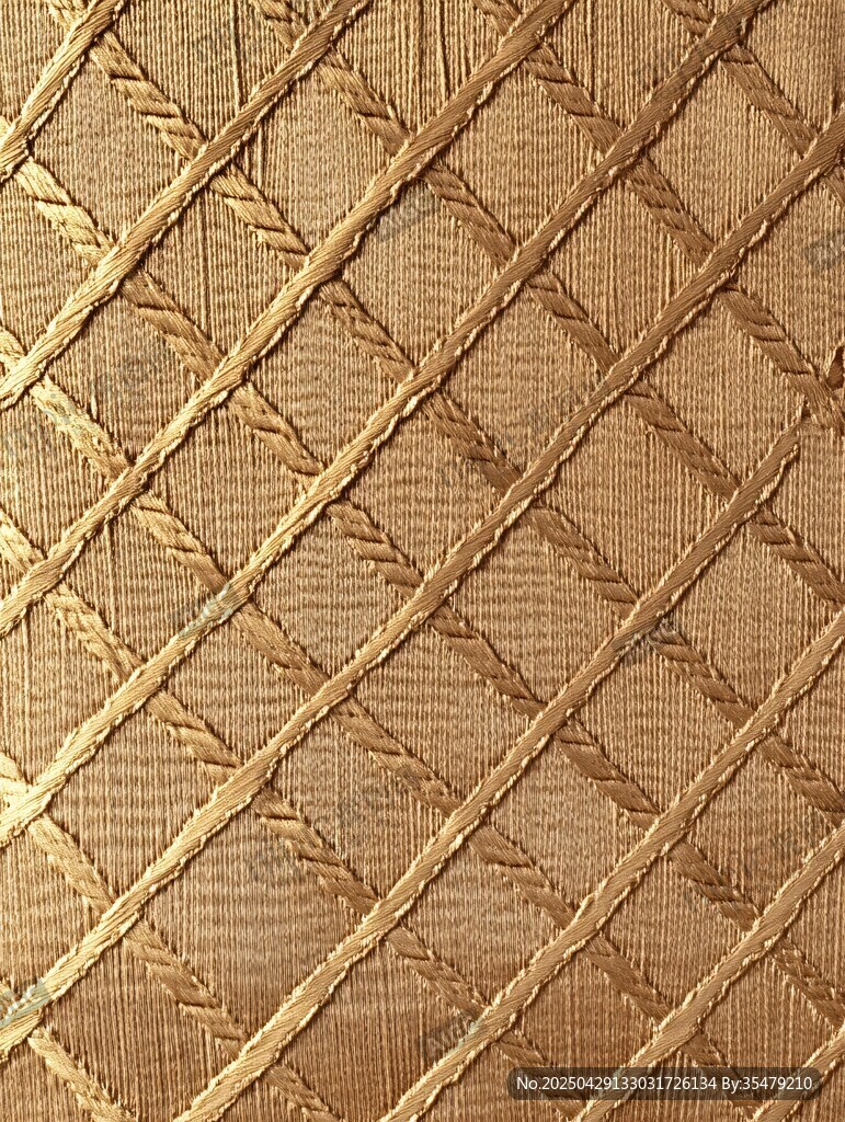 金色菱格紋理織物表面