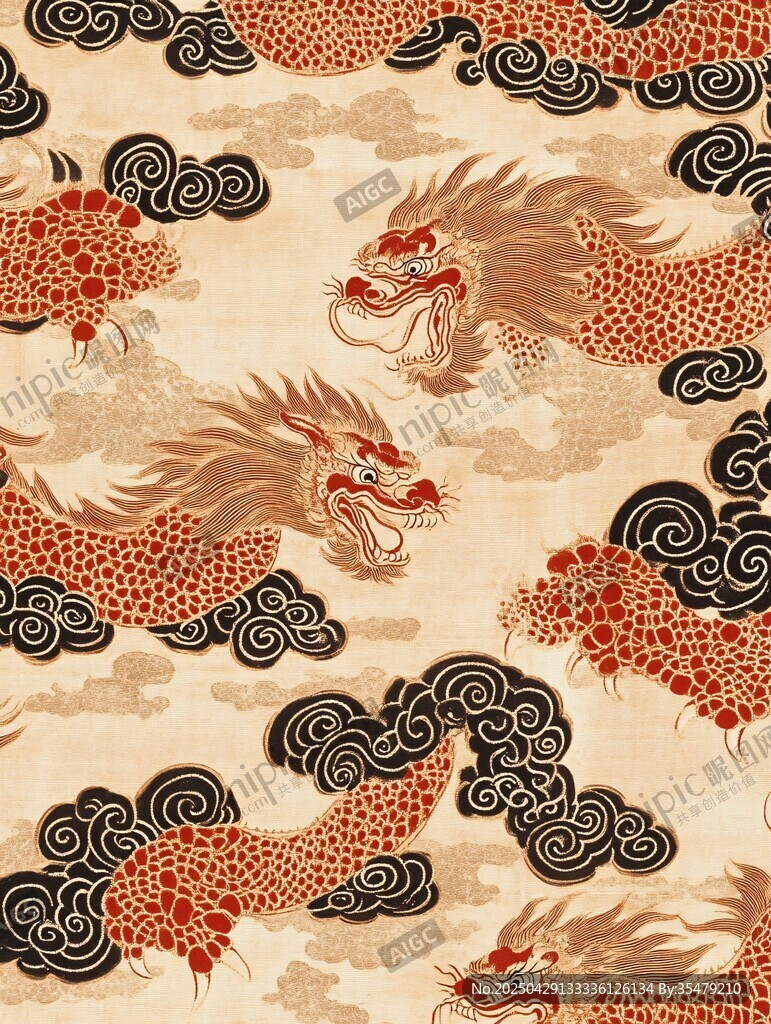 中式龍紋祥云傳統(tǒng)圖案