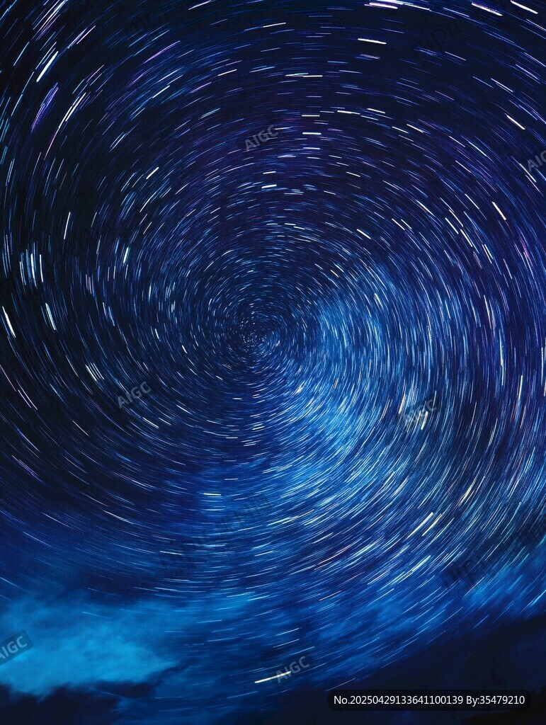 夢(mèng)幻星軌漩渦夜空美景