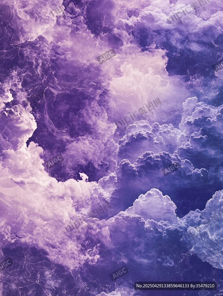 夢幻紫色云海天空美景