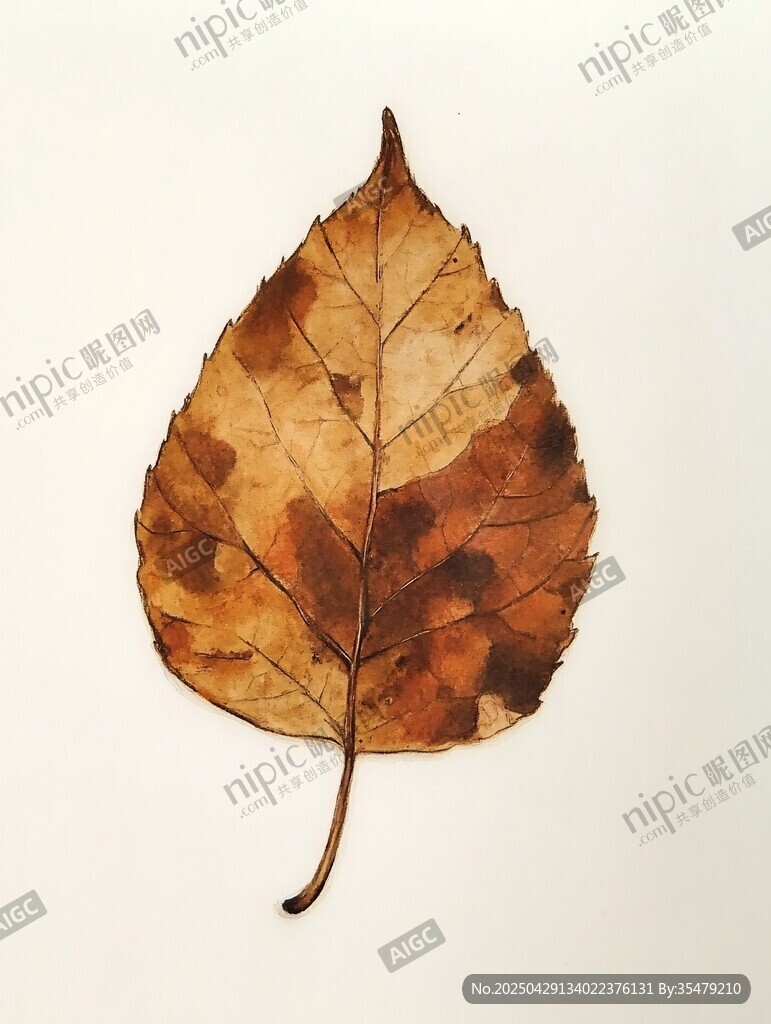 枯黃秋葉特寫