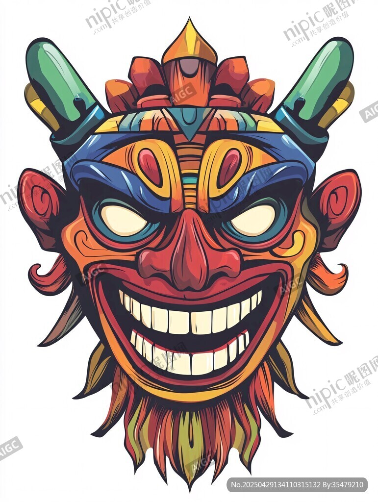 多彩神秘的傳統(tǒng)面具圖案