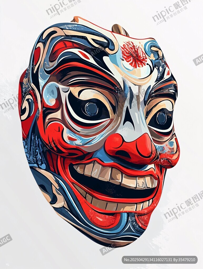 彩色神秘傳統(tǒng)風格面具