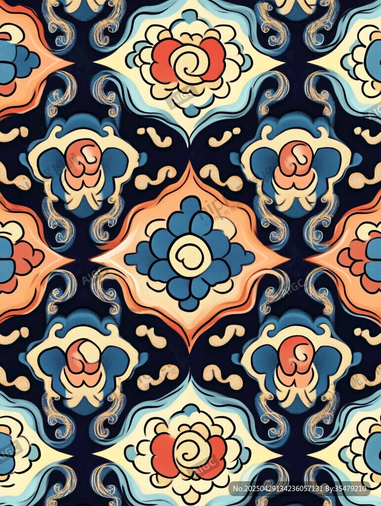 中式傳統(tǒng)花卉圖案紋樣