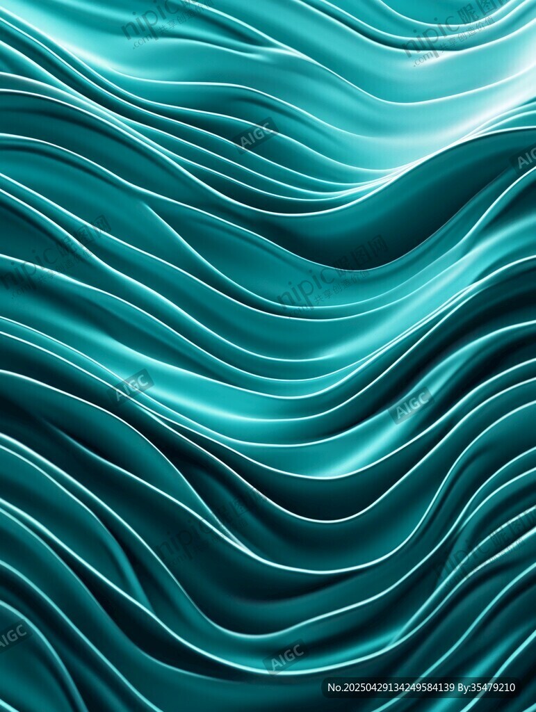 青綠色動感波浪紋理背景