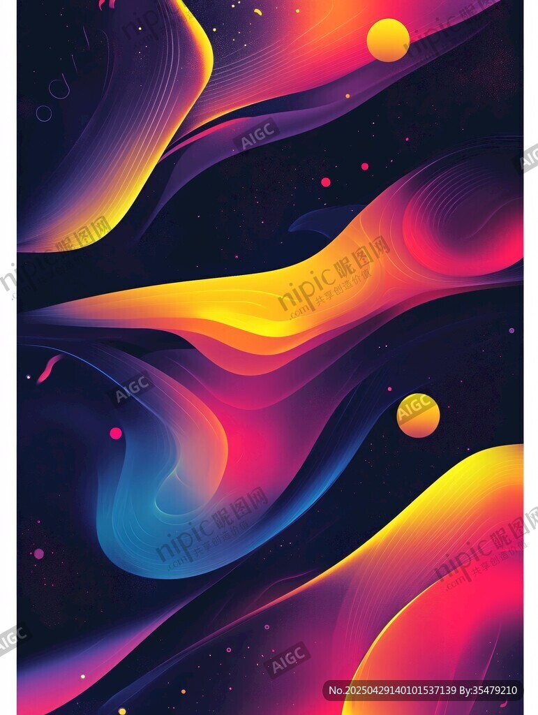 夢幻流體宇宙抽象藝術圖