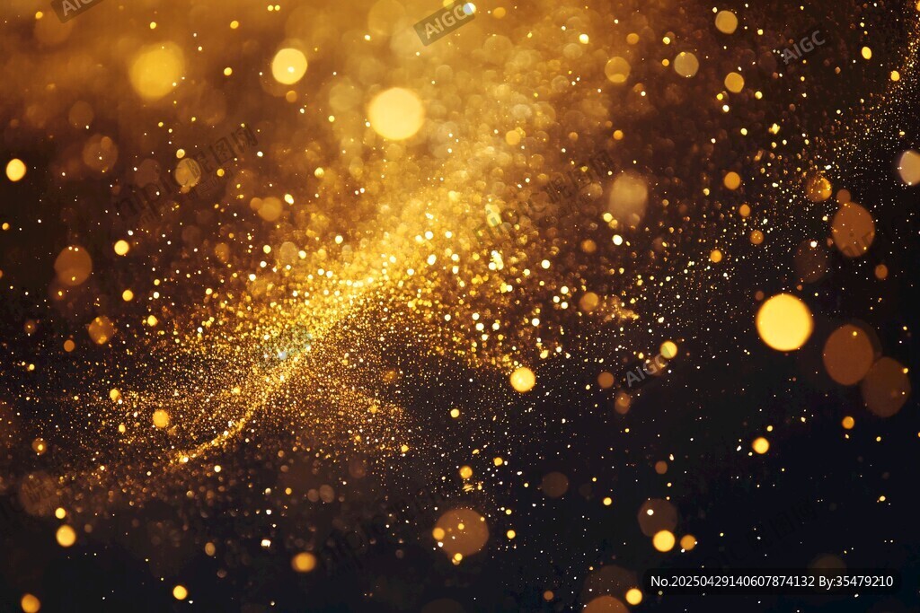 金色粒子夢幻閃耀背景